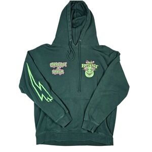 MrBeast x Shrek Hoodie Mens‎ Large Forest Green Graphic Pullover Sweatshirt L